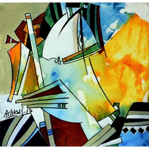Ashkal,12 x 12 Inch, Acrylic on Canvas, Figurative Painting, AC-ASH-123